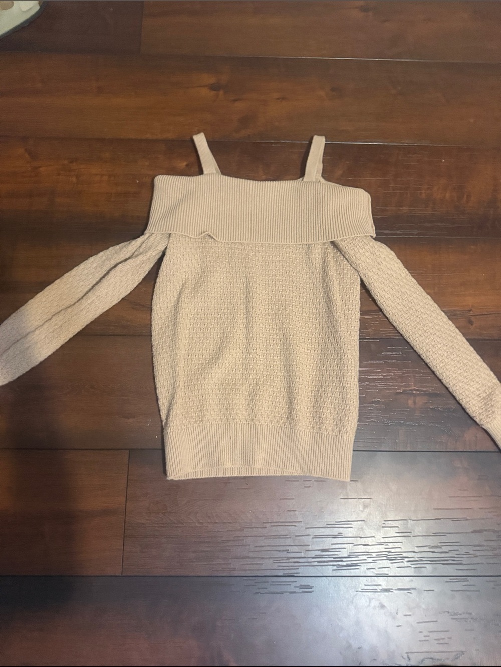 Abercrombie & Fitch Cream Off-the-Shoulder Knit Top